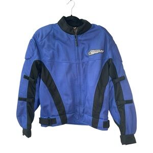 First Gear BMW Hypertex SAFE Blue/Black Padded Motorcycle Jacket Size Medium NEW
